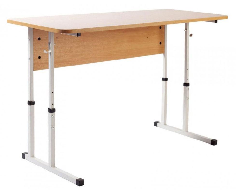 Учнівський стіл без полиці, ростові групи №4-6, 2-місний, форма труби каркасу ніг - квадратна, АЛМАНТ, 1200х500х640-760 мм